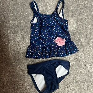 Navy blue Cat and Jack toddler tankini swimsuit